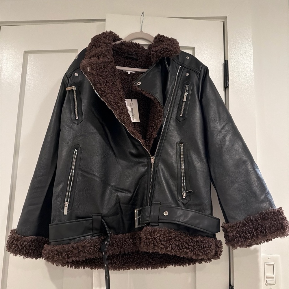 We Wore What Faux Leather Jacket